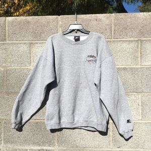 VTG Starter Sweatshirt Mens X-Large Gray Denver Broncos Super Bowl 32 Champs